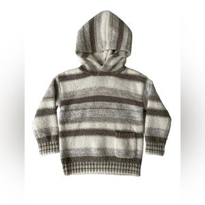 Scene & Heard Soft Striped Neutrals Hooded Sweater, Size 18M